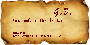 Gyermán Donáta névjegykártya